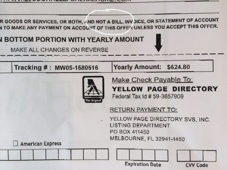 Be Aware of Fake Bills.